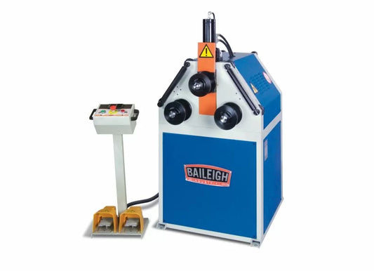 Baileigh Part Number R-M55H; 220V 1Phase Roll Bender with two Driven Rolls and Hydraulic Movement of the top roll