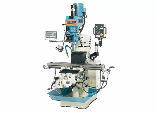 Baileigh Part Number VM-949-3; 220V 3Phase Variable Speed Vertical Milling Machine.  9" x 49" Table. Yaskawa VFD