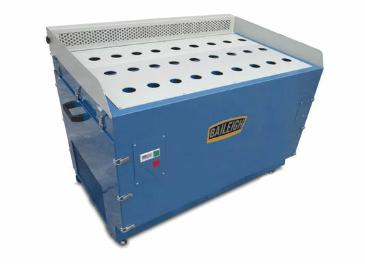 Baileigh Part Number DDTM-5922; 110V Metal Down Draft Table, Includes two .5hp Motors and Fire Resistant Filter, 1790 CFMx2