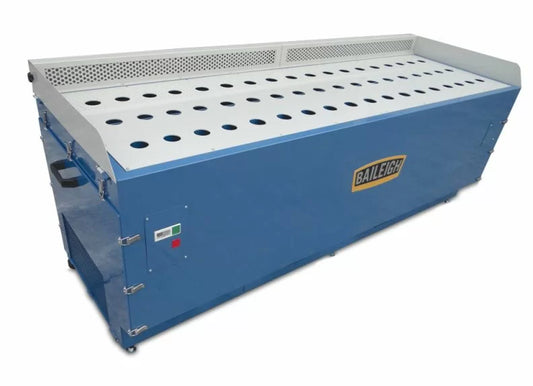 Baileigh Part Number DDTM-8024; 220V 1Phase  Metal Down Draft Table, Includes two 1hp Motors and Fire Resistant Filter, 1950 CFMx2