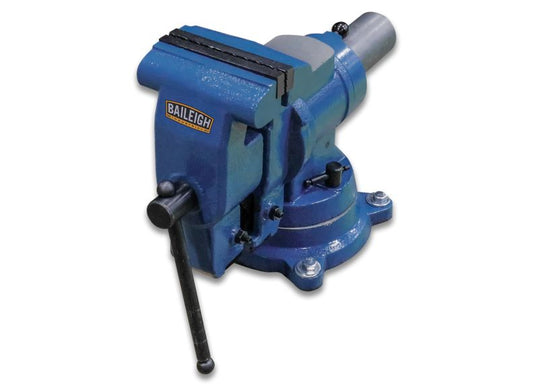 Baileigh Part Number BV-5P; Baileigh Industrial Swiveling, Rotating Bench Vise w/Pipe Jaws - 5-1/8" Jaw, 4" Opening