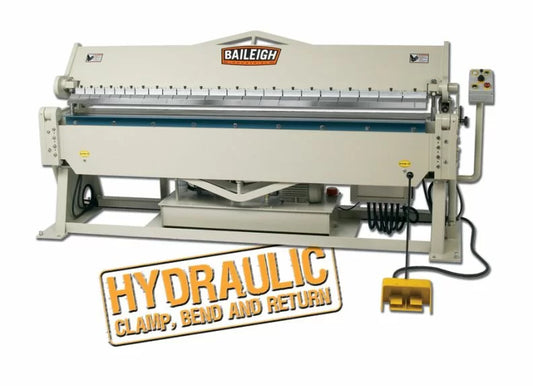 Baileigh Part Number BB-9612H; 220 Volt 3 Phase Heavy Duty Hydraulic Box and Pan  Brake, 8' Length, 12 Gauge Mild Steel Capacity