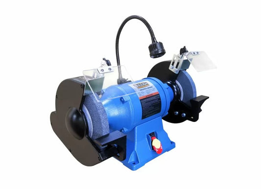 Baileigh Part Number IGB-10; 10" Industrial Bench Top Grinder, 110V Includes LED Work Light and Wheel Dresser