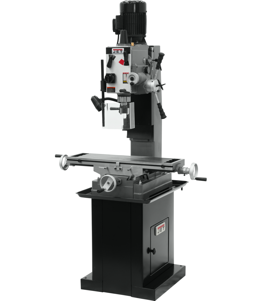 JMD-45GHPF Geared Head Square Column Mill Drill with Power Downfeed with DP700 2 Axis DRO & X-Axis Powerfeed