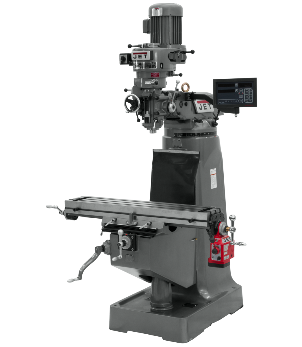 JTM-1 Mill With 3-Axis Newall DP700 DRO (Quill) With X-Axis Powerfeed