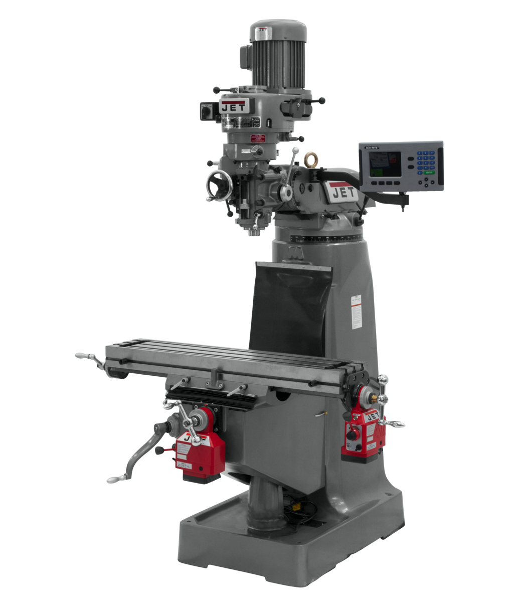 JTM-2 Mill With 3-Axis ACU-RITE 203 DRO (Quill) With X and Y-Axis Powerfeeds