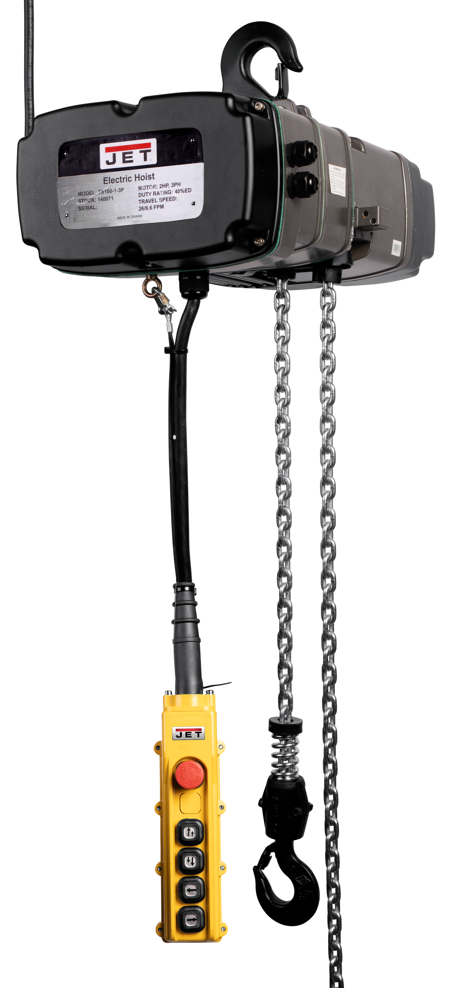 TS050-010 1/2T Electric Hoist with Trolley & 4 Button Pendant