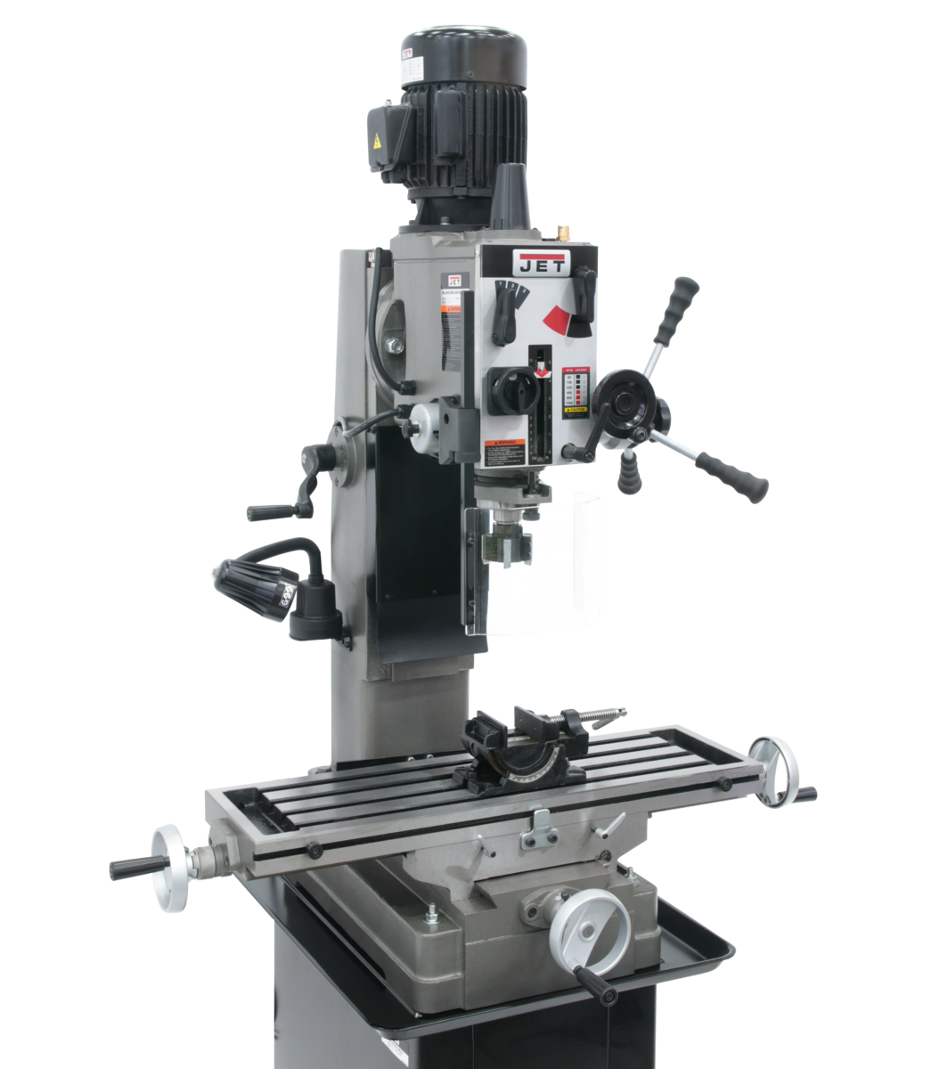 JMD-45GH Geared Head Square Column Mill Drill with Newall DP700 2-Axis DRO & X-Powerfeed