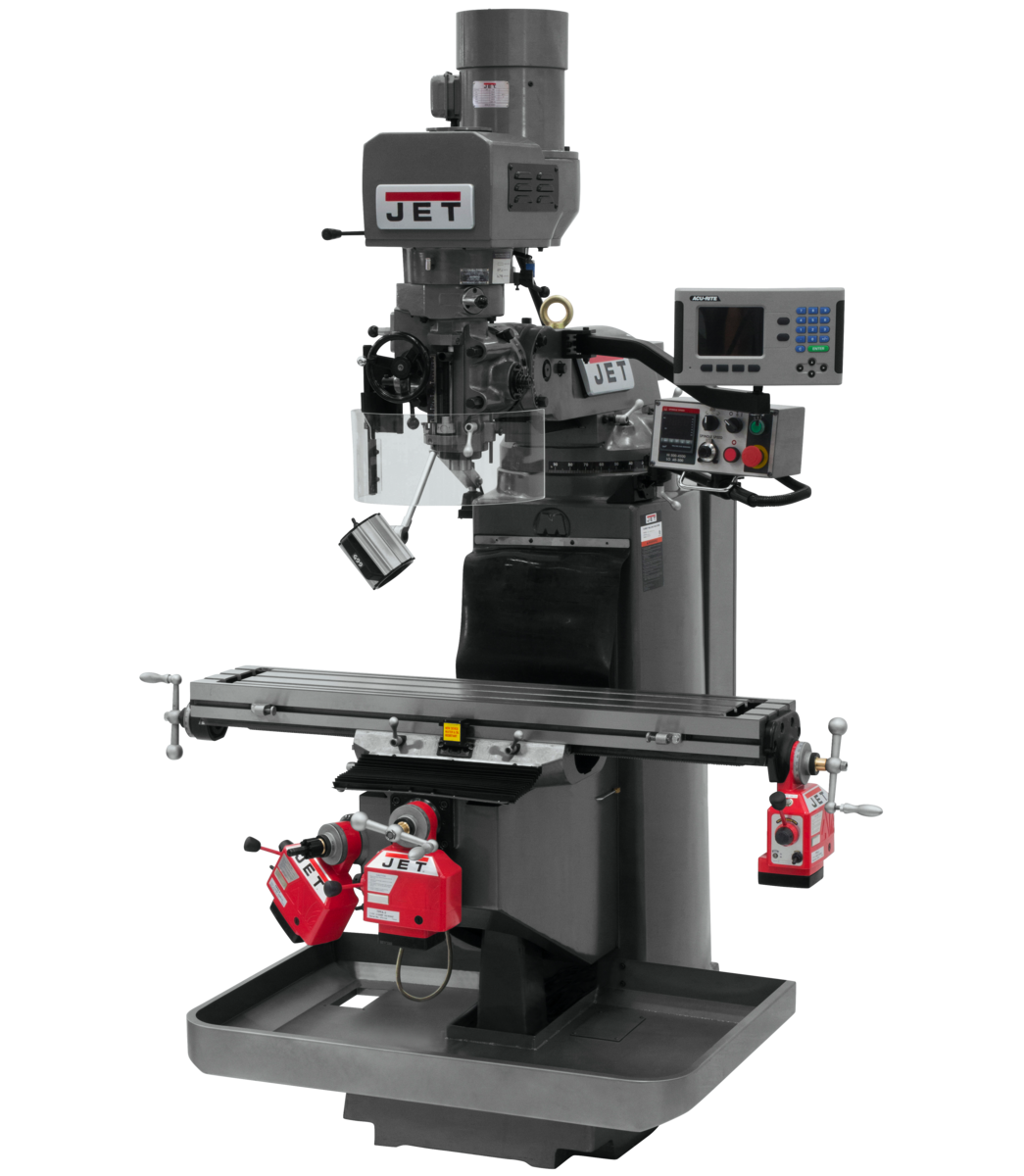 JTM-949EVS Mill With 3-Axis Acu-Rite 203 DRO (Quill) With X, Y and Z-Axis Powerfeeds