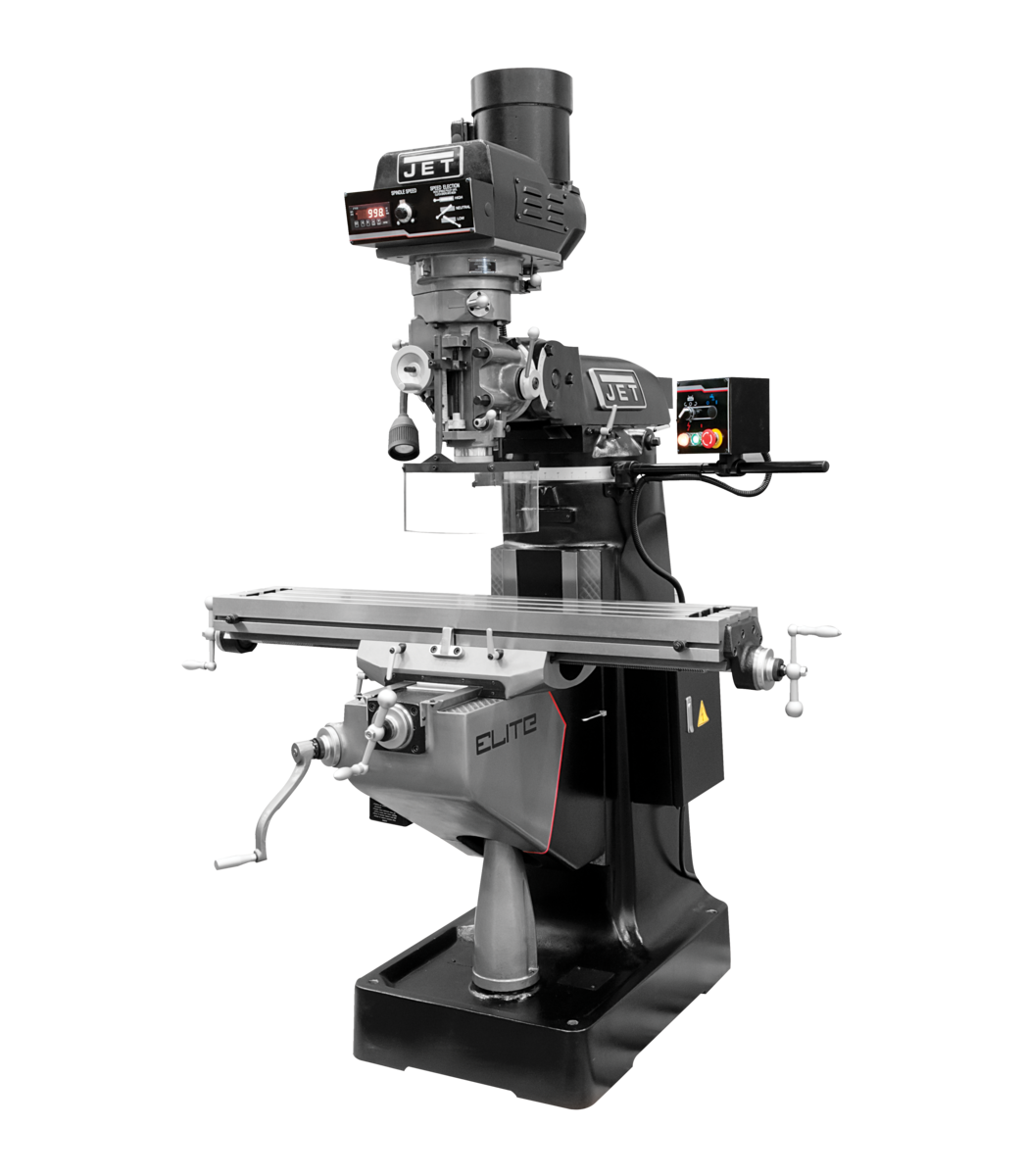 EVS-949 Mill with 3-Axis Newall DP700 (Knee) DRO and Servo X, Y, Z-Axis Powerfeeds and USA Air Powered Draw Bar
