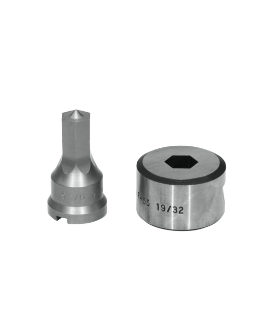 19/32" Hex Punch & Die Set with Key-Way