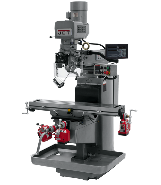 JTM-1050EVS2/230 Mill With 3-Axis Newall DP700 DRO (Knee) With X, Y and Z-Axis Powerfeeds