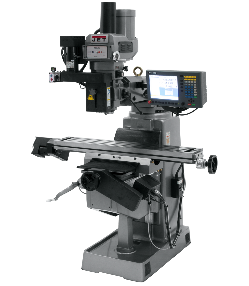 JTM-4VS Mill With 3-Axis ACU-RITE G-2 MILLPWR CNC With Air Powered Draw Bar