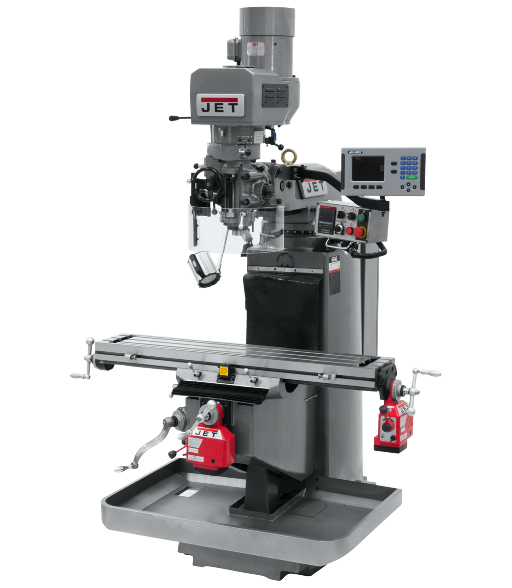 JTM-949EVS Mill With 3-Axis Acu-Rite 203 DRO (Quill) With X and Y-Axis Powerfeeds