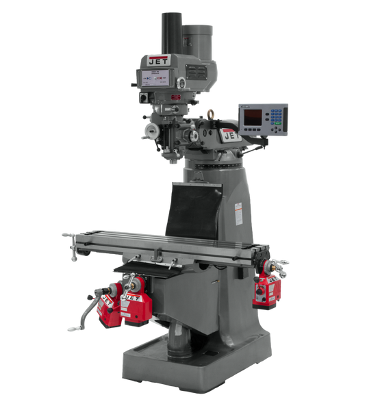 JTM-4VS Mill With 3-Axis ACU-RITE 203 DRO (Quill), X, Y and Z-Axis Powerfeeds With Power Drawbar