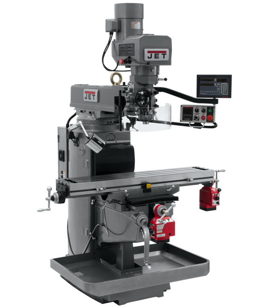 JTM-1050EVS2/230 Mill With 3-Axis Newall DP700 DRO (Knee) With X and Y-Axis Powerfeeds