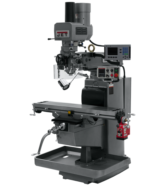 JTM-1050EVS2/230 Mill With 3-Axis Acu-Rite 203 DRO (Quill) With X-Axis Powerfeed and Air Powered Dr
