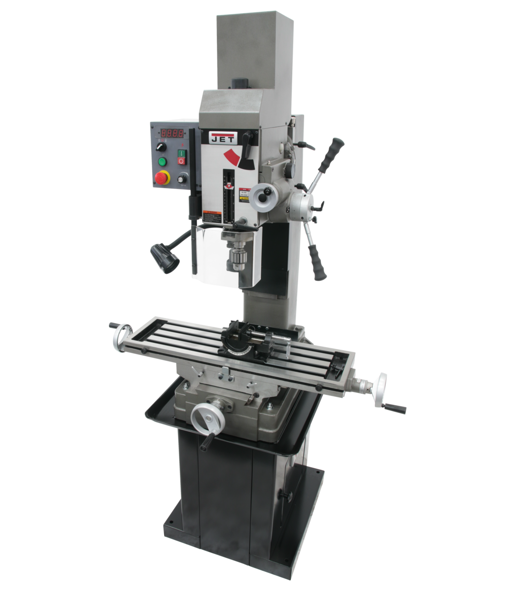 JMD-45VSPFTVariable Speed Geared Head Square Column Mill Drill with Power Downfeed & Newall NMS300 2-Axis DRO