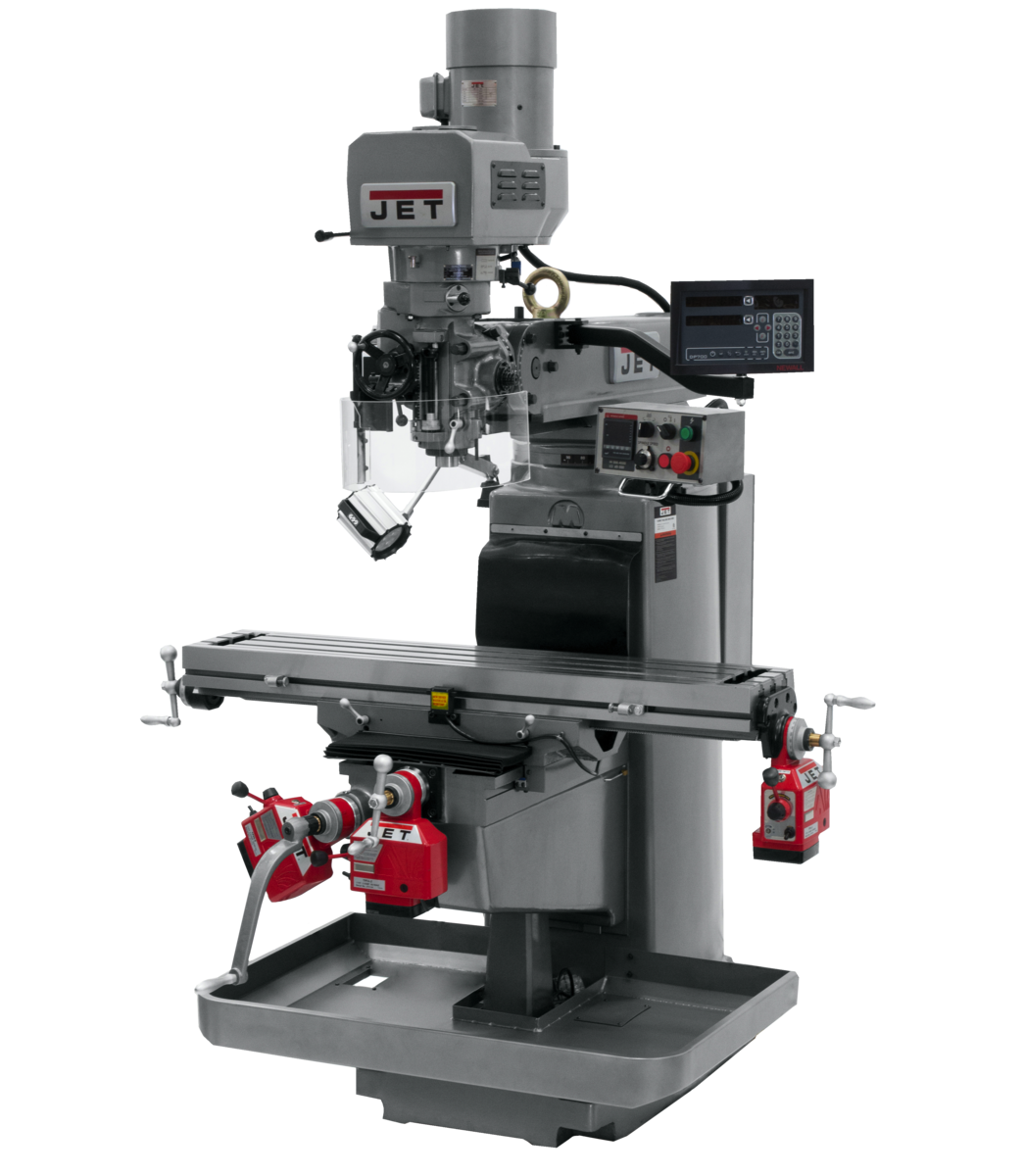 JTM-1050EVS2/230 Mill With 3-Axis Newall DP700 DRO (Quill) With X, Y and Z-Axis Powerfeeds