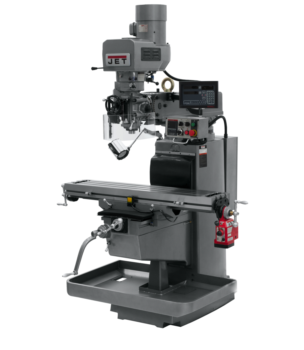 JTM-1050EVS2/230 Mill With 3-Axis Newall DP700 DRO (Quill) With X-Axis Powerfeed