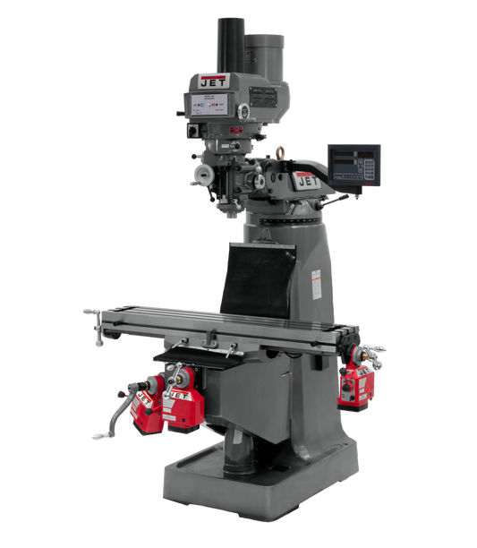 JTM-4VS Mill With 3-Axis Newall DP700 DRO (Quill) With X, Y and Z-Axis Powerfeeds and Power Draw Bar