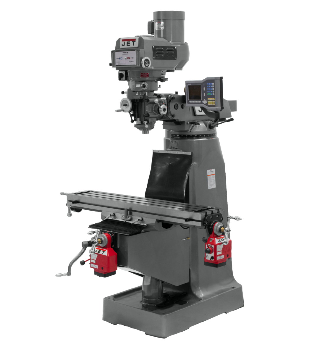 JTM-4VS-1 Mill With 3-Axis ACU-RITE 203 DRO (Knee) With X and Y-Axis Powerfeeds