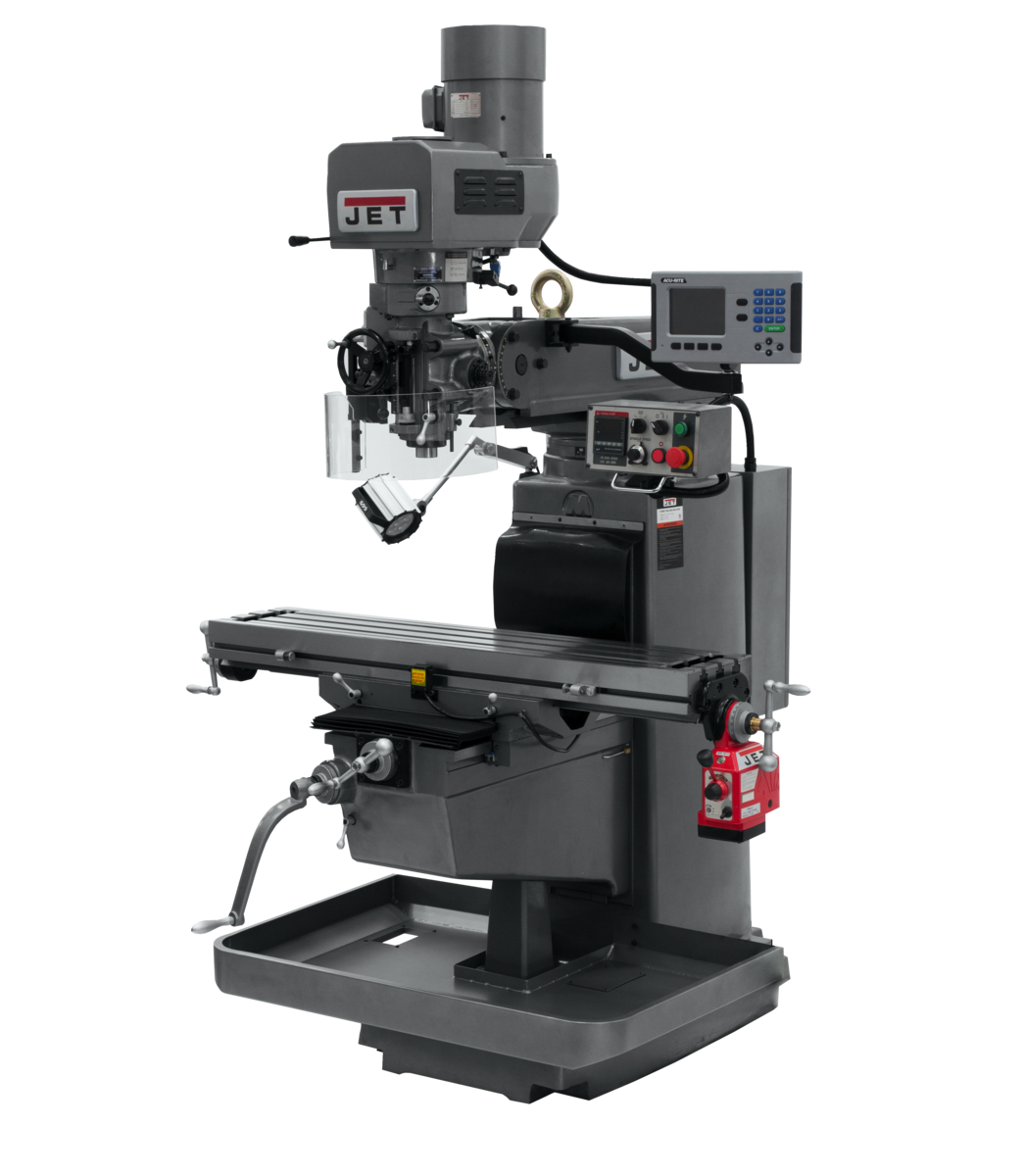 JTM-1050EVS2/230 Mill With 3-Axis Acu-Rite 203 DRO (Quill) With X-Axis Powerfeed