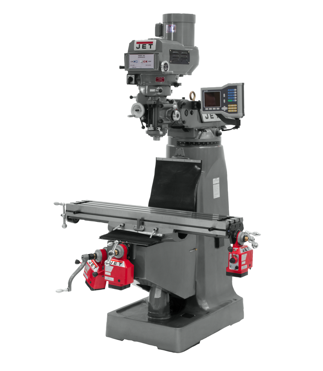 JTM-4VS Mill With 3-Axis ACU-RITE 303 DRO (Knee) With X, Y and Z-Axis Powerfeeds